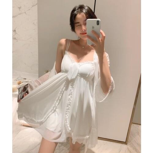 Sleepwear Retro Palace Goddess Nightgown Female Summer Lace Princess Gauze Sexy Halter Night Dress With Breast Pad пижама