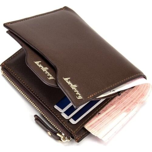New Short Men Wallets Leather Coin Pocket Male ID Credit Card Holder 3 fold Clutch Wallet Men Purses Coin Cartera