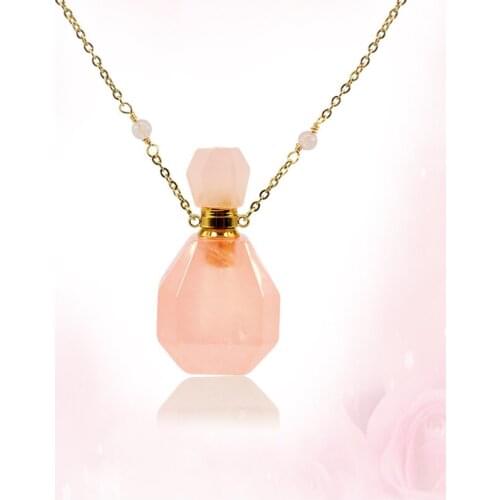 1PC Natural Stone Essential Oil Bottle Diffuser Necklace Perfume bottle necklace Aromatherapy for Women