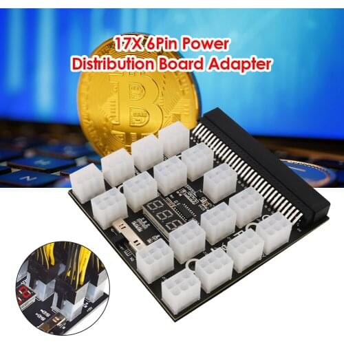 2021 12V ATX 17x 6Pin Power Supply Supply Breakout Board Adapter Converter Miner Board for Ethereum ETH BTC Mining