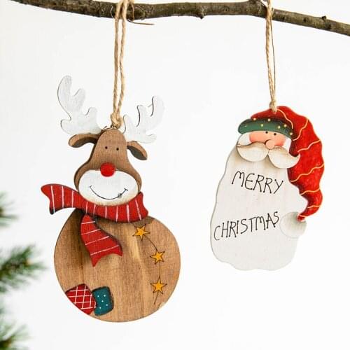 Christmas decorations American wooden elk snowman old man pendant Christmas tree decoration small pendant