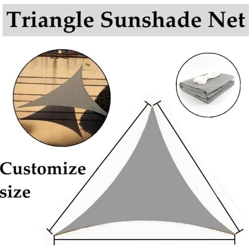 Grey Triangle Sun Shade Sail Permeable Anti-UV Sunshade Net Outdoor Sun Shelter Canopy Outdoor Patio Pool Sunshade Sails
