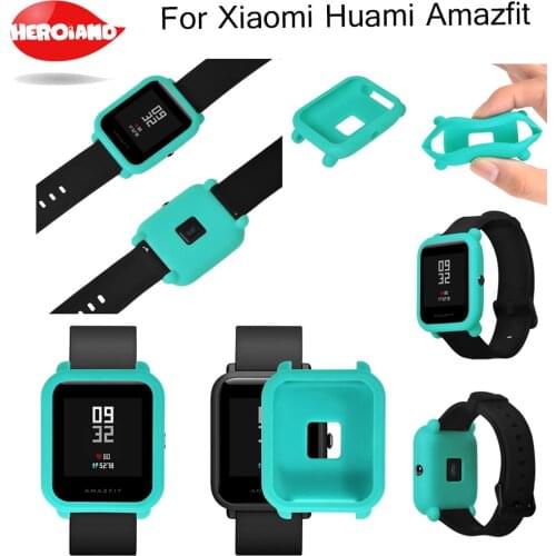 Silicone Protect Watch cases Cover rubber band cover Protect Shell For Xiaomi Huami Amazfit Bip Youth Silicone Protective Case