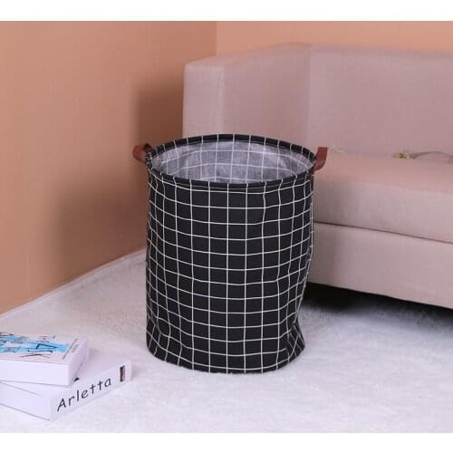 Folding Round Cotton Linen Dirty Clothes Basket Multi Pattern Cloth Art Storage Basket New Creative Storage Bucket
