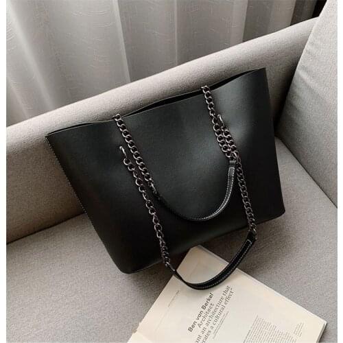 Bags 2021 New PU Leather New Fashion Large-capacity Shoulder Bag Large-capacity Tote Bag Fashion Simple Portable Female Bag