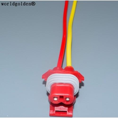 Worldgolden Red 2 Way Female Waterproof Plug Wire Connector with Terminals 12052643 For Nissan Paladin ZXAUTO