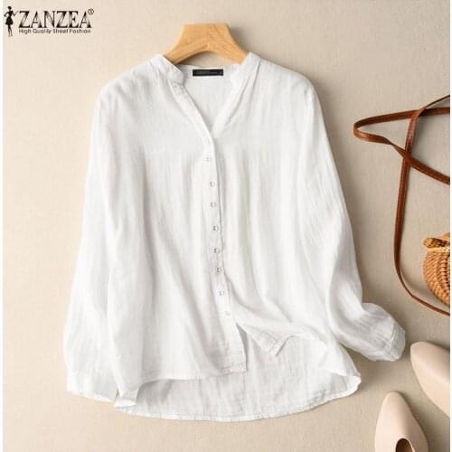 ZANZEA Black And White Blouses