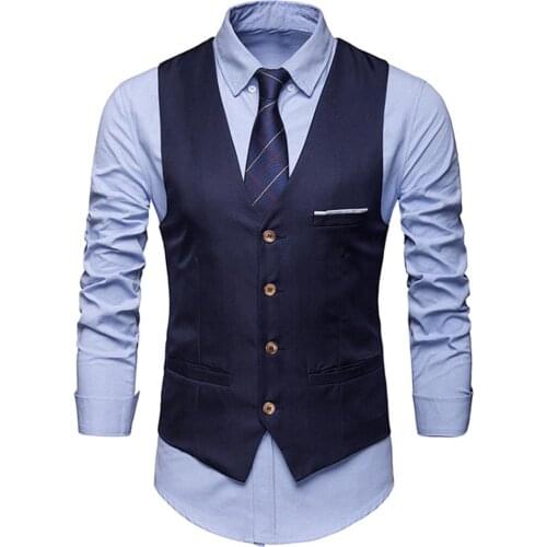 Business Formal Men Waistcoat Vest Waist Solid Single Breasted Business Waistcoat жилетка мужская chalecos para ropa hom hombre