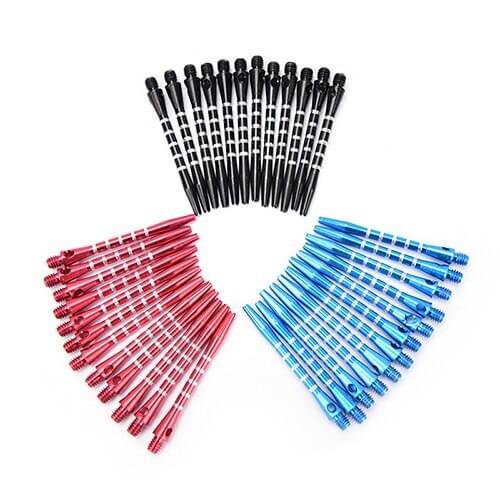 12Pcs/lot Aluminum Alloy Darts Shafts 53mm Aluminum Stem Shafts 3 Colors Black+Blue+Red 2BA Thread Dart Replacement