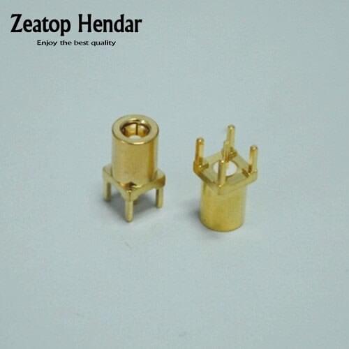 2Pcs Brass SMB Female Center Solder PC Board PCB Mount Straight RF Connector