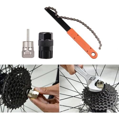 3Pcs Bicycle Cassette Removal Tool Exquisite Drop Resistant Stainless Steel Bike Chain Whip Bottom Bracket Repair Tool for MTB