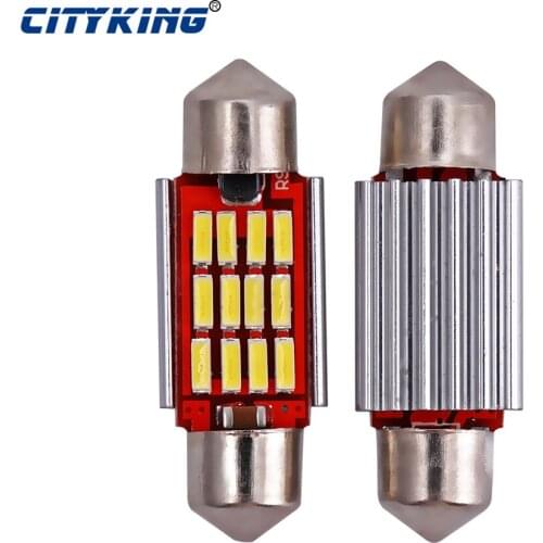 4pcs Led Dome light 4014 smd 12led No Polarity c5w led 36mm 39mm 42mm Festoon Led Error Free C5W 12SMD Led Car Reading Light