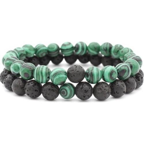 8mm elastic thread Reiki Yoga Bracelet nyh44 adjusted Lava Volcanic Stone Onyx black weathered bead agate Bangles