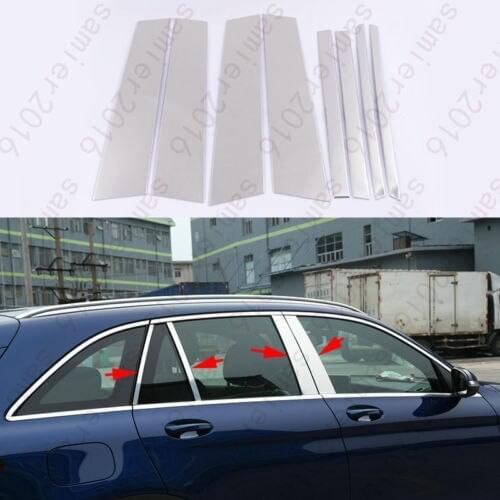 8pc Window Middle Pillars Post Cover Trim For Mercedes-Benz GLC Class X205 16-17