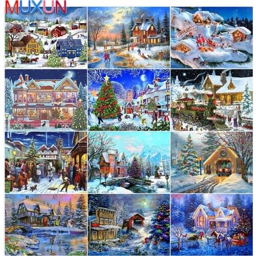 Diamond Embroidery Landscape Needlework 5D Diy Diamond Painting Kit House Picture Of Rhinestones Cross Stitch Home Decor Bh055