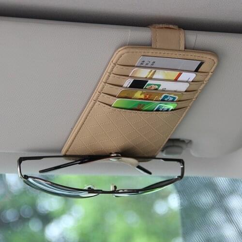 Car Auto Sun Visor Point Pocket Organizer Pouch Bag Card Glasses Storage Holder Car-styling 1pc