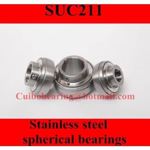 Freeshipping Stainless steel spherical bearings SUC211 UC211