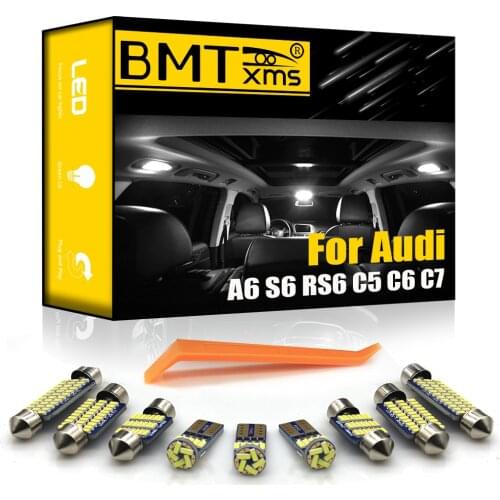 BMTxms Canbus For Audi A6 S6 RS6 C5 C6 C7 4B 4F 4G Quattro Sedan Avant Vehicle LED Interior Map Dome Light Car Accessories