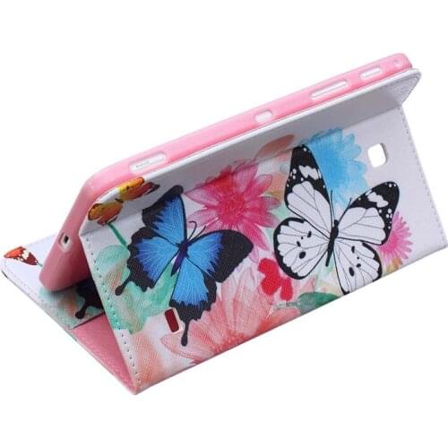 For Samsung Galaxy Tab 4 7.0 Case Print Design Folio PU Leather Cases For Samsung T230 T231 T235 Cover Tablet Shell Protector