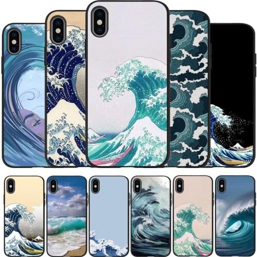 Wave Art black Phone Case For iPhone 11 XR XS Max 7 8 6 6S Plus 5 5S SE 2020 Back Cover For iPhone 11 Pro Shell