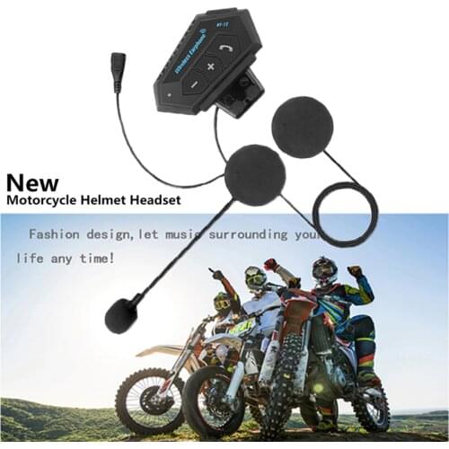 Motorcycle Helmet Intercom Wireless Bluetooth 4.2 Headphone Handsfree Headset Stereo Music Speaker Support Automatic Call 500ma