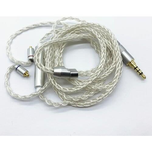 Diy earphone upgrade cable 8 share silver plated wire 2.5mm/3.5mm/4.4mm MMCX 0.78MM IE80 A2DC IM50
