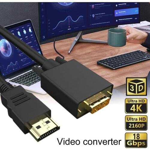 Bluelans 1080P HDMI-compatible Male to VGA Female Cable Stable Transmission Hot Swap Converter Cord for Notebook