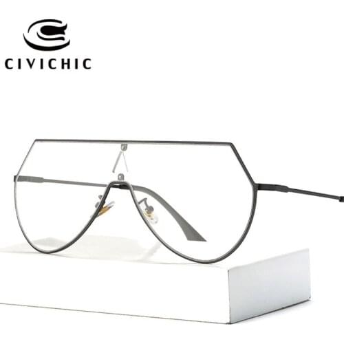 CIVICHIC Classic Plain Glasses Brand Designer Women Flat Eyewear Men Retro Oculos Clear Lens Siamese Optical Frame HD Specs E286