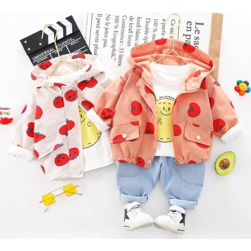 2021 Children Boys Clothes Sets GirlS BOYS Baby Suit Full Printe Cartoon Spring Autumn Coat+T Shirt+Pants 3pcs/Set Kids Clothing