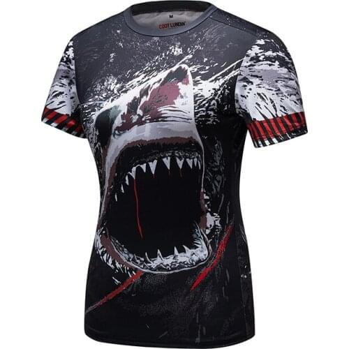 Compression Full Printed Jiu Sports Women Shirts Short Sleeve Rashguard