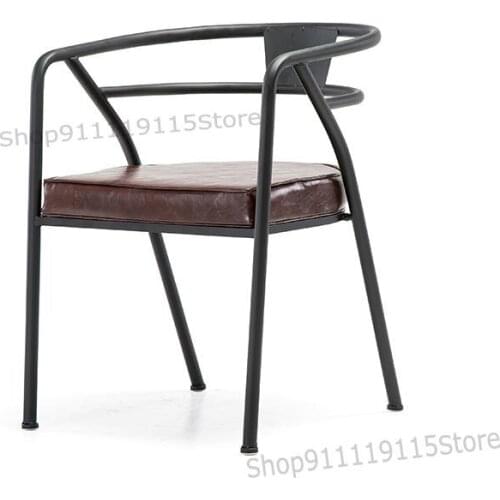 American Style Retro Industrial Style Leather Sofa Leisure Chair Stool Dining Chair Coffee Shop Home Chair Chair