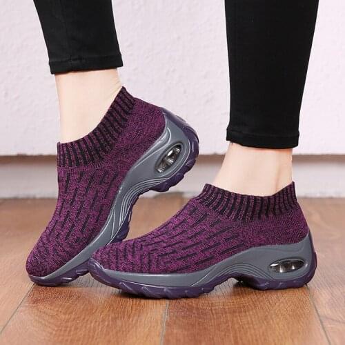 Shoes women sneakers 2021 breathable mesh platform casual sports shoes large size women shoes slip-on solid tenis feminino