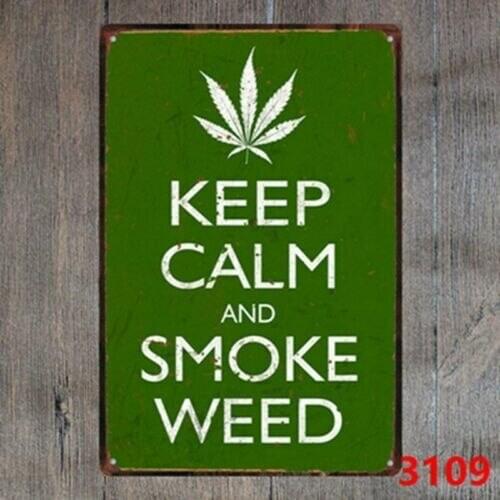 Metal Tin Signs Keep Cool and Smoke Decorate Bars and Pubs Home Vintage