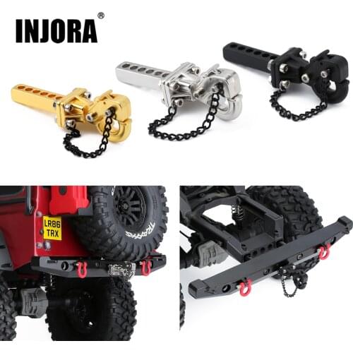 INJORA Metal Rear Bumper Trailer Tow Hook for 1/10 RC Crawler Traxxas TRX4 TRX6 Axial SCX10 90046 AXI03007 Upgrade Parts