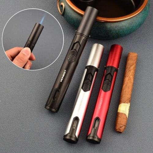Metal Turbo Torch Lighter For Candle Cigar Windproof Refillable Gas Blue Flame Spray Gun Jet Butane Lighters Gadgets For Men