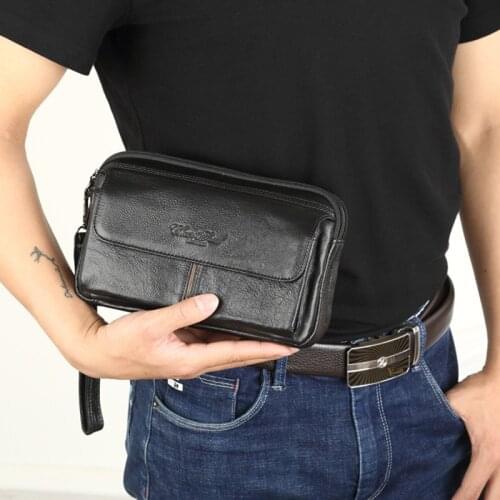 Men Clutch Bag 100% Leather Cowhide Large Capacity Soft Handbags Man Luxury Brand Business Hand-held Bags 2020 New Fashion Trend