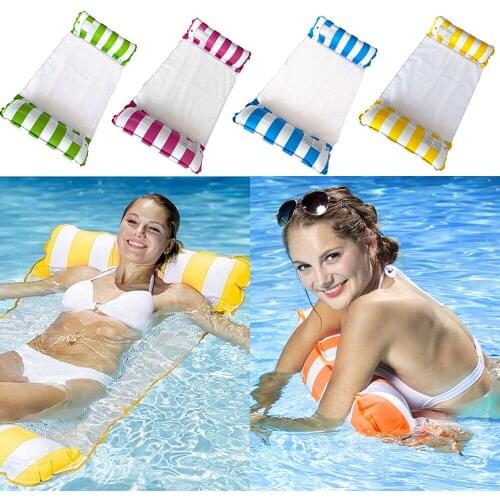 PVC Summer Inflatable Foldable Floating Row Swimming Pool Water Hammock Air Mattresses Bed Beach Water Sports Floating Row