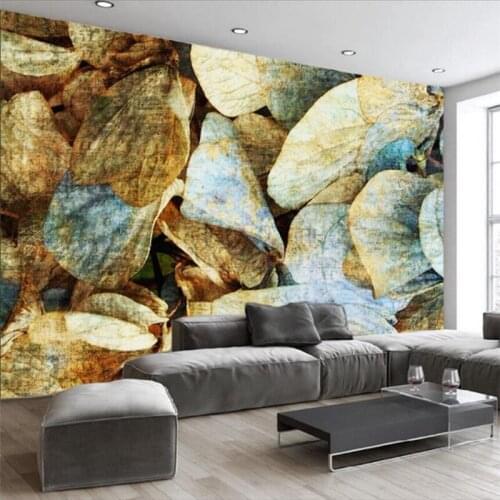 Beibehang Wallpaper Mural [Custom Living Room Bedroom Sofa TV Background Abstract vintage butterfly flower leaves decoration