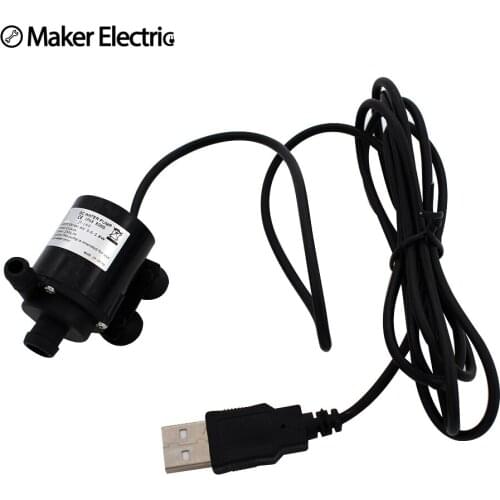 12V DC Motor Water Pump Micro Brushless Submersible Low Pressure Solar Cooling(DC4-6V 150L/H USB,DC6-12V 280L/H female plug)