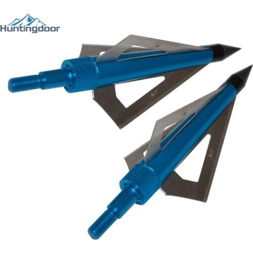 6PCS Hunting Broadheads 100grain 3 blades Stainless Sharp Steel Aluminum Alloy Arrow Heads for Recurve Compound Bow Crossbow