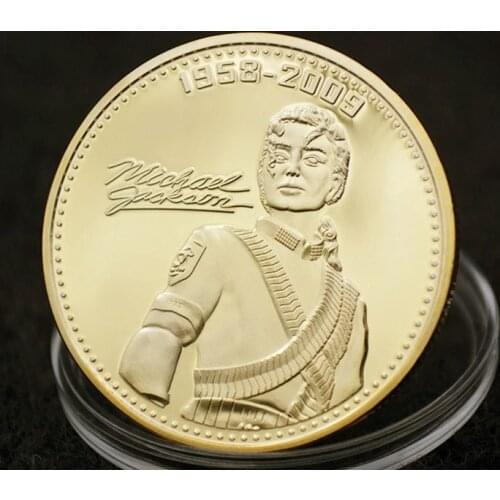 Michael Jackson Gold Coins Collectibles Birthday Gifts Gold Plated Commemorative Coin for Souvenir