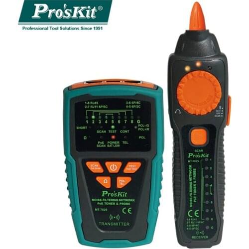ProsKit MT-7029-C Noise-Filtering Cable Network PoE Toner Probe Tester For Wire Telephone Line Detector Tracker
