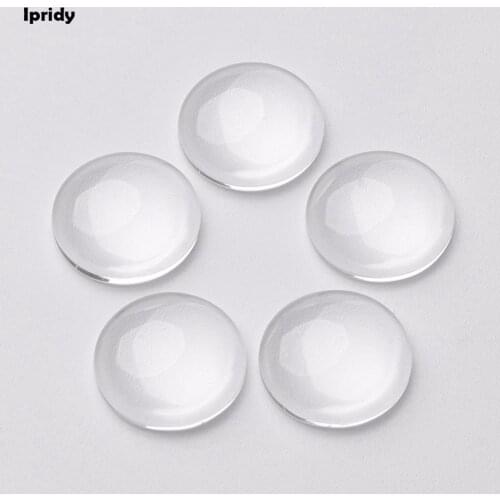 20mm 25mm 30mm Clear Glass Cabochons Transparent Half Round Circle Flat Back for Inserts tray pendants cover Jewelry DIY Setting