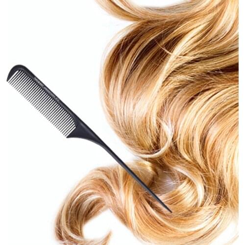 Anti-Static Hairdressing Carbon Fiber Comb Tapered Steel Needle Comb Thicken Heat Resistant Hair Comb