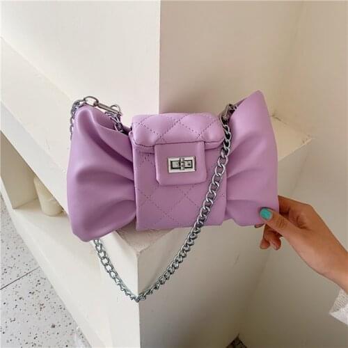 Luxury Handbags Women Bags Designer Bow Shaped Small Crossbody Bags for Women 2020 Summer Plaid Shoulder Bag Girls Clutch Purse