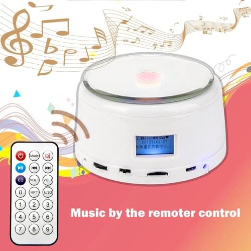 LED Colorful Luminous MP4 Music Bluetooth Base Light Rotating Crystal Display Base Stand Holder with RGB Remote Control
