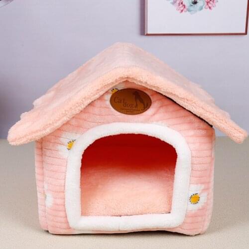 Warm Cat Nest Pet Products Basket Puppy Cave Sofa Foldable Dog House Kennel Kitten Bed Mat For Small Medium Dogs Cats