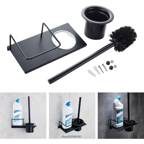 Bathroom Toilet Brush Hanging Rack Wall-mounted Drainable Storage Shelf Toilet Cleaning Brush Tools Set Home Bathroom Wholesales