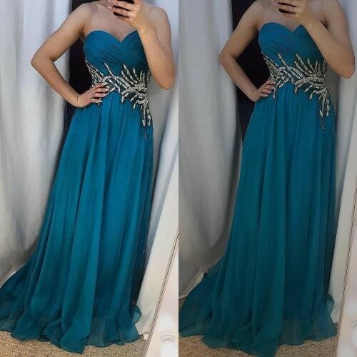 2019 New Arrival Evening Dresses Sweetheart Sleeveless Dubai Arabic A-Line Prom Dress Custom Made Formal Wear