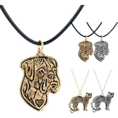 Vintage Metal Jewelry Animal Dogue de Bordeaux Celtics Knot Cat Necklace Men Women pet Lover Gift